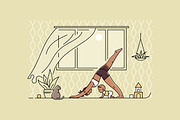 Yoga with kids illustration set, a Healthcare Illustration by tetiana.svirska (Thumbnail 1 of 4)