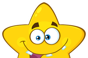 Crazy Yellow Star Character