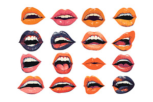 Expressive mouths lips cartoon, an Object Illustration by Onyx