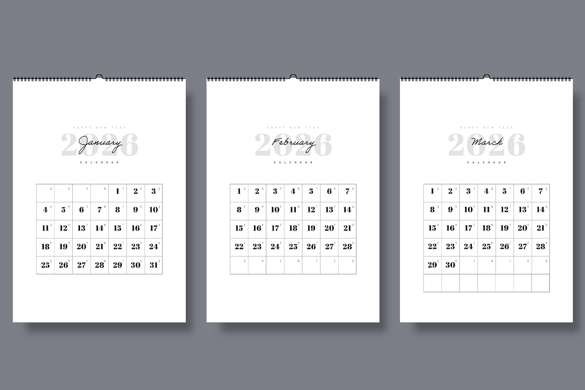 2026 Calendar Template, a Stationery Template by ContestDesign (Photo 2 of 5)