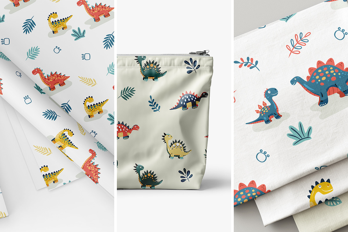 Cartoon Dino Pattern & Clipart, a Graphic by Asya Melkonyan Patterns (Photo 6 of 13)