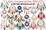 Watercolor Boho Dreamcatcher Clipart, an Illustration by Sublimation Artist (Thumbnail 1 of 6)