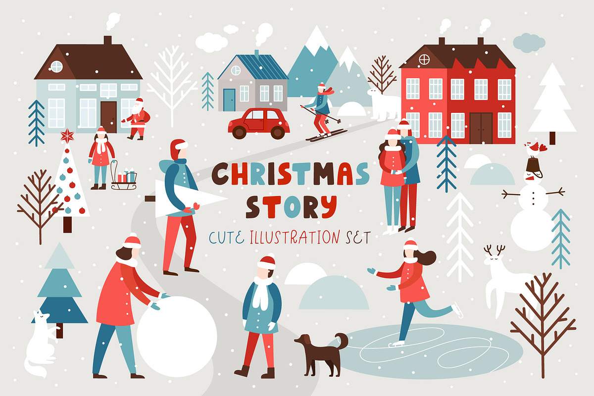 Christmas story - illustration set, an Animal Illustration by JuliyArt (Photo 1 of 7)
