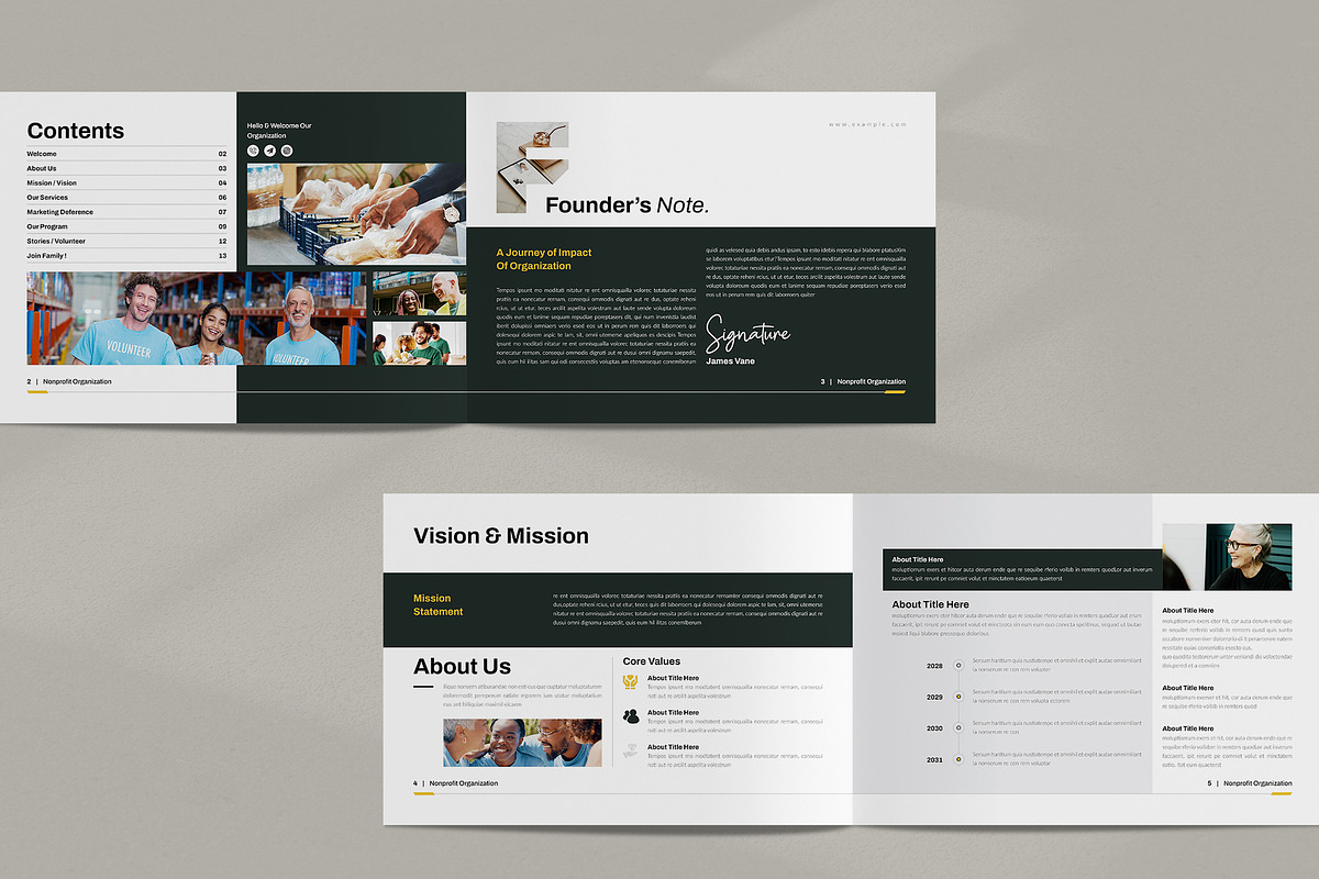 Nonprofit Org. Brochure Landscape, a Brochure Template by NorthPeak (Photo 3 of 10)