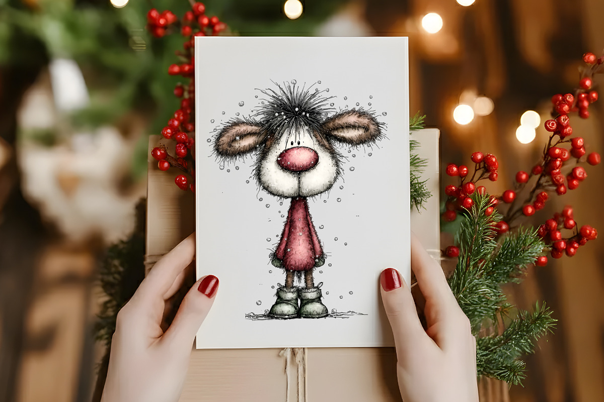 Whimsical Christmas reindeer Clipart, an Illustration by Designworld (Photo 6 of 6)