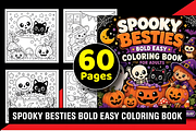 Spooky Besties Bold Easy Coloring, a Seasonal Illustration by Design Station (Thumbnail 1 of 6)