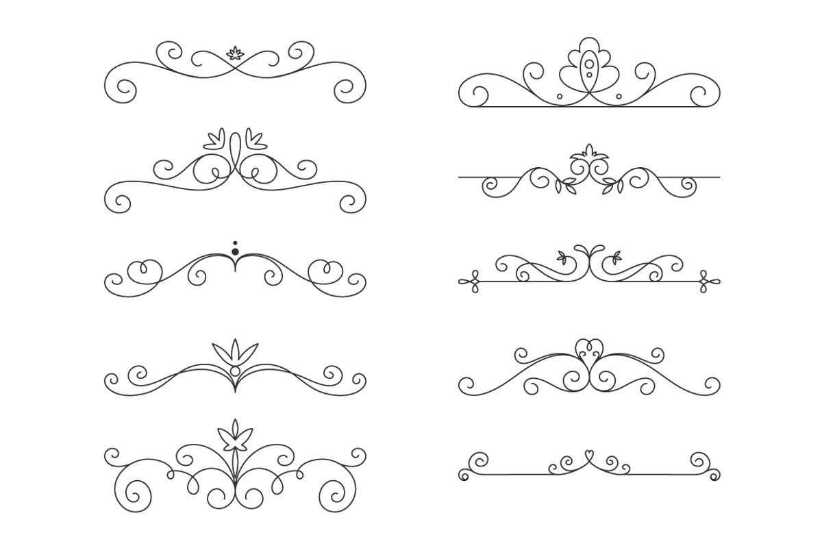 Vector Decorative Linear Borders., an Object Graphic by Gomolach