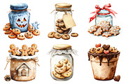 Watercolor Cookies Jars Clipart, an Illustration by Daily.Designs (Thumbnail 2 of 5)