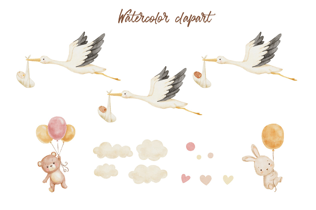 Hello baby - cute collection, an Animal Illustration by ElenaPlatovaArt (Photo 2 of 11)