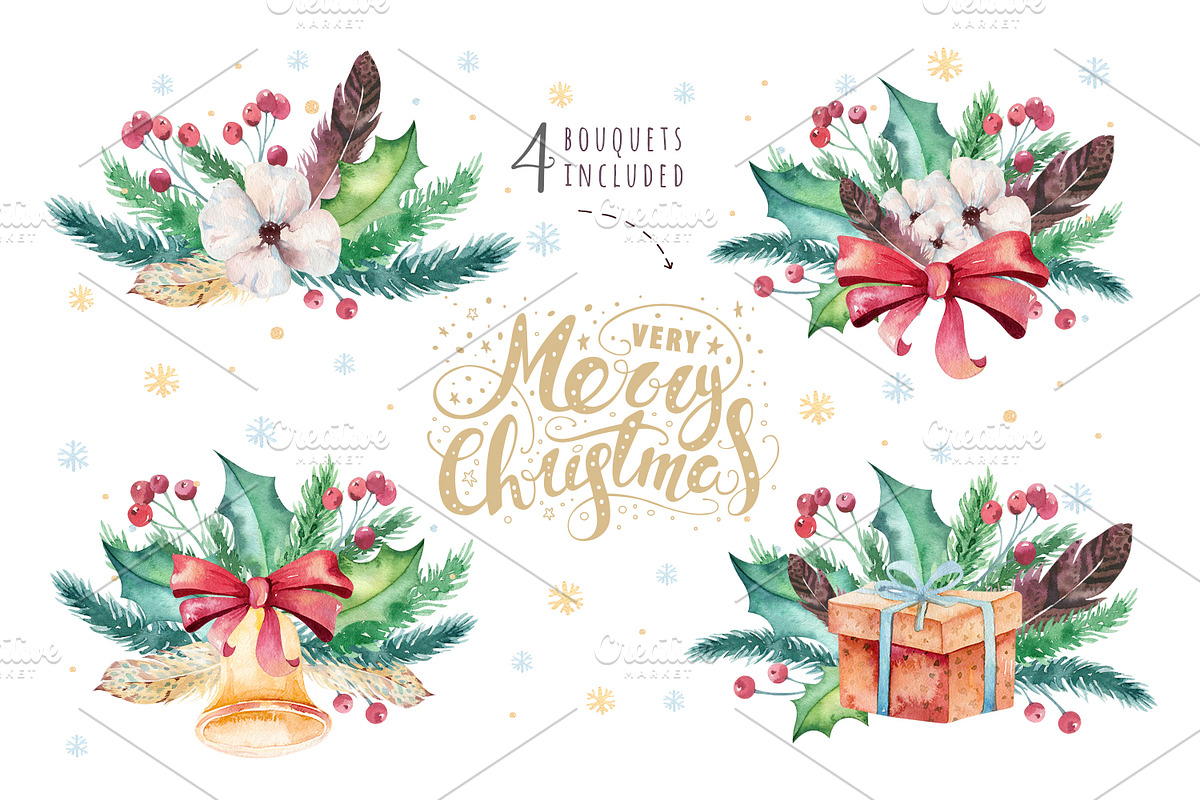 Christmas floral collection, an Animal Illustration by Peace ART (Photo 3 of 6)