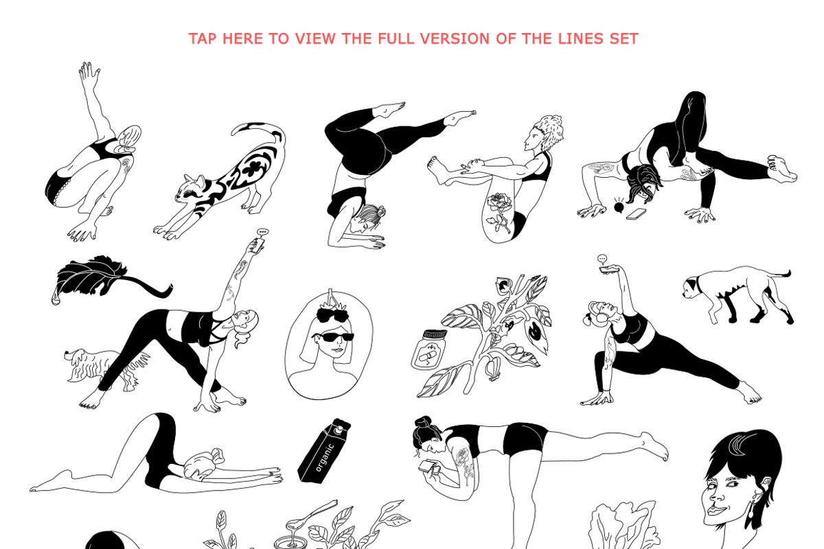 Yoga & Cafe Illustrations, a Person Illustration by Volga_Store (Photo 6 of 10)