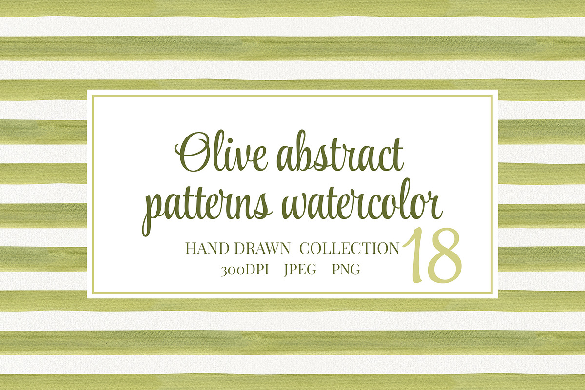 Olive abstract patterns watercolor, a Texture Illustration by YarovaArt (Photo 1 of 21)