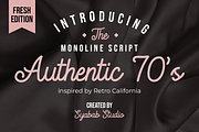 The Authentic 70's - monoline script, a Script Font by syabab studio (Thumbnail 1 of 9)