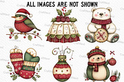 Cute Christmas Clipart Bundle, an Illustration by Craft Nest (Thumbnail 3 of 6)