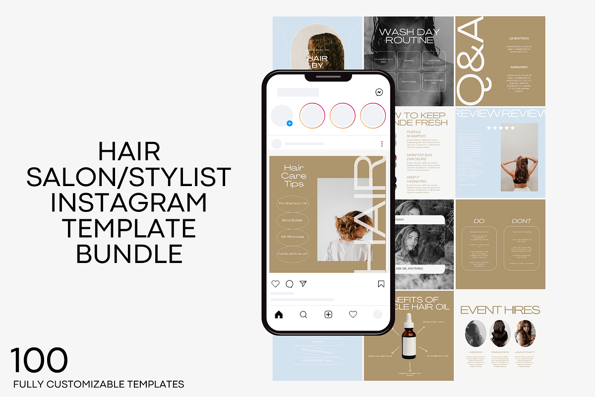 Hair Stylist/Salon Template Bundle, a Social Media Template by digitaldispositions (Photo 1 of 8)