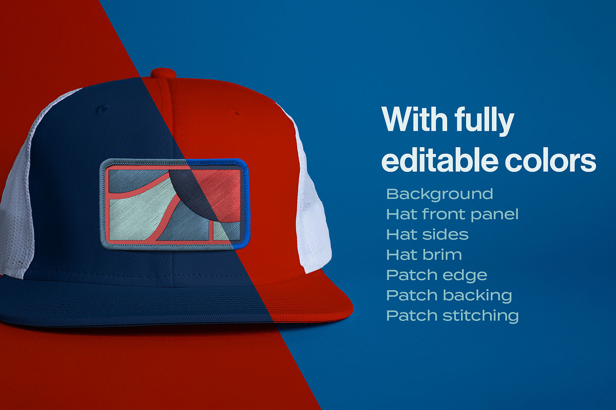 Trucker Hat with Patch Mock, a Hat Mockup by Sombrero Craft (Photo 3 of 3)