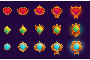 Game level amulets. Rank elements, an Illustration by Valerie Bodnar