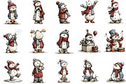 funny christmas snowman, silly snowm, an Illustration by Designking (Thumbnail 3 of 5)