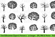 Tree Silhouettes Clip Art & Vectors, an Illustration by PinkPueblo (Thumbnail 2 of 2)