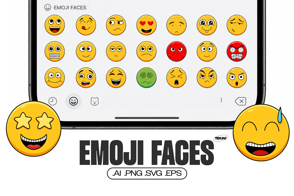 Emoji Character Expressions Set, an Emoji Icon by Tekuni (Photo 1 of 11)