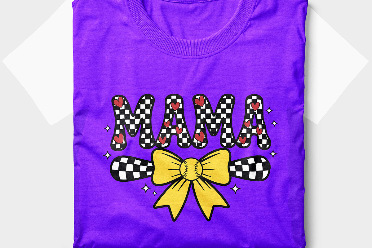 MAMA T Shirt Design, Retro Softball, a Sport Illustration by Unique Design Team (Photo 7 of 7)