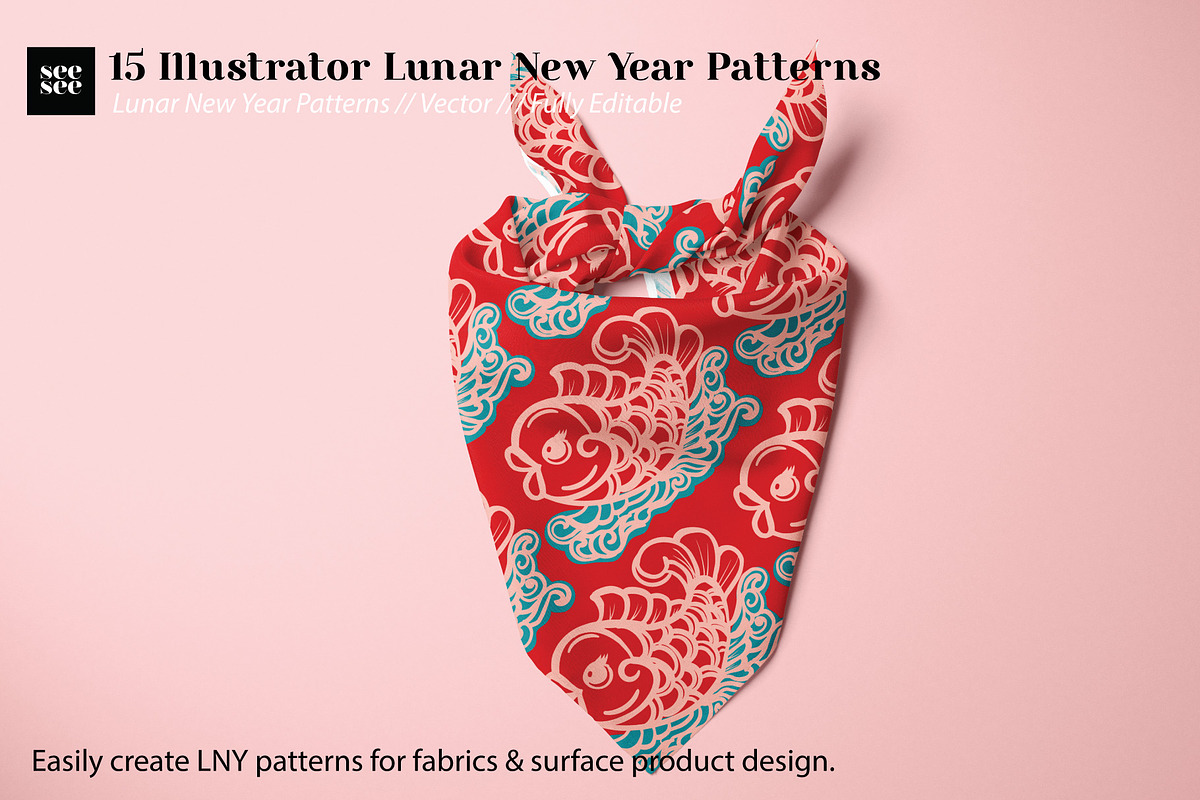 15 Vector Lunar New Year Patterns, a Pattern Graphic by CC CREATIVE CO (Photo 6 of 23)