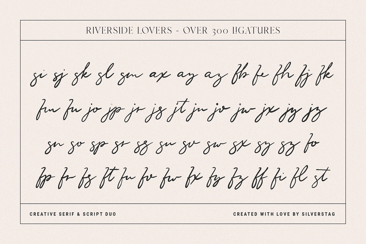 Riverside Lovers - Elegant Font Duo, a Serif Font by SilverStag Type Foundry (Photo 19 of 20)