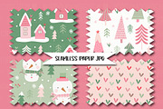 Whimsical Pink Forest set, an Illustration by Poppymoondesign (Thumbnail 4 of 5)