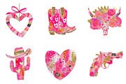 Cowgirl valentine clipart, an Illustration by CreationArt (Thumbnail 2 of 6)
