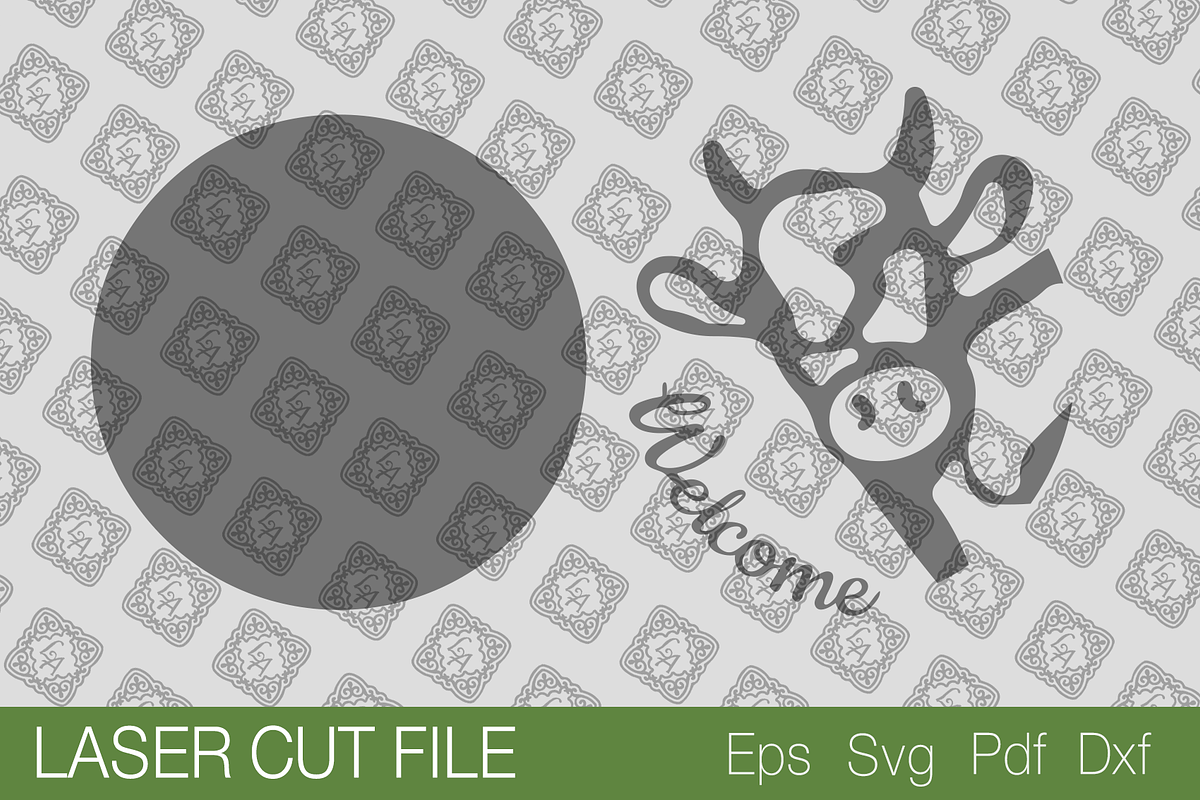 Welcome Round Sign. SVG Laser cut, a Templates & Theme by Lerina Art (Photo 2 of 2)