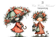 Cute Woman Whimsical Clipart, a Seasonal Illustration by Designking (Thumbnail 1 of 5)