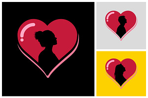 Silhouette of people in heart, a Branding & Logo Template by Atlantis X Nurman Arbai