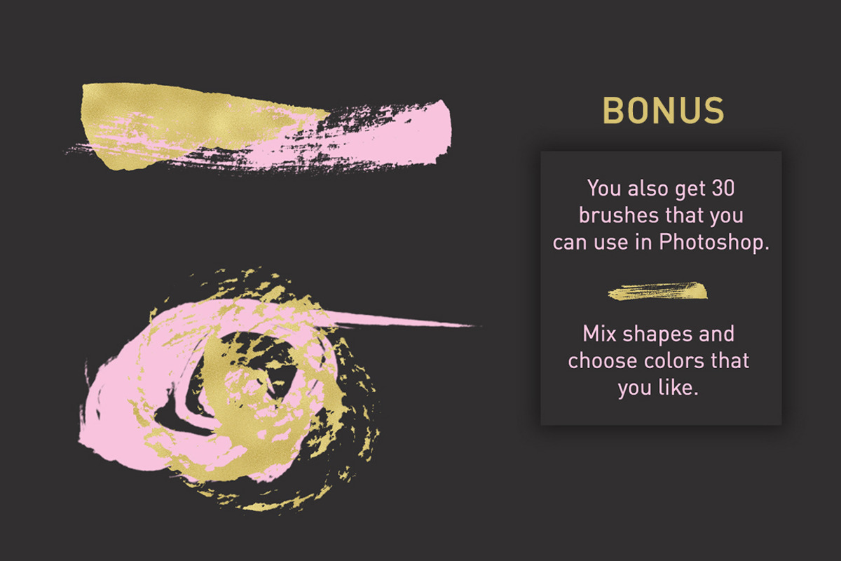 Gold brush strokes + BONUS, an Object Graphic by The Black & Art (Photo 5 of 10)