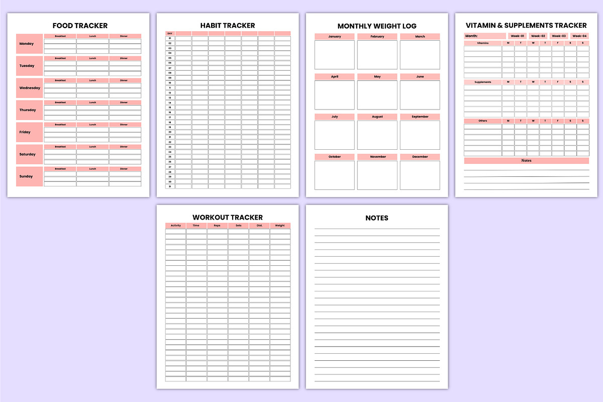 2026 Health & Fitness Journal Canva, a Stationery Template by Mustafiz (Photo 10 of 10)