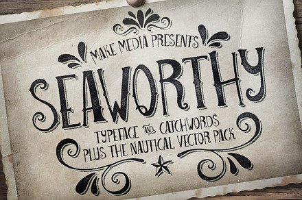 Seaworthy Typeface & Nautical Pack, a Font by Callie Rian & Co.