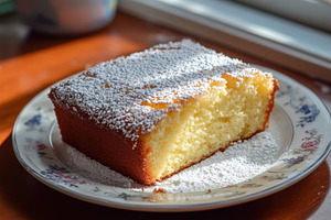 Delightful lemon pound cake topped, a Photo by Pavel_design