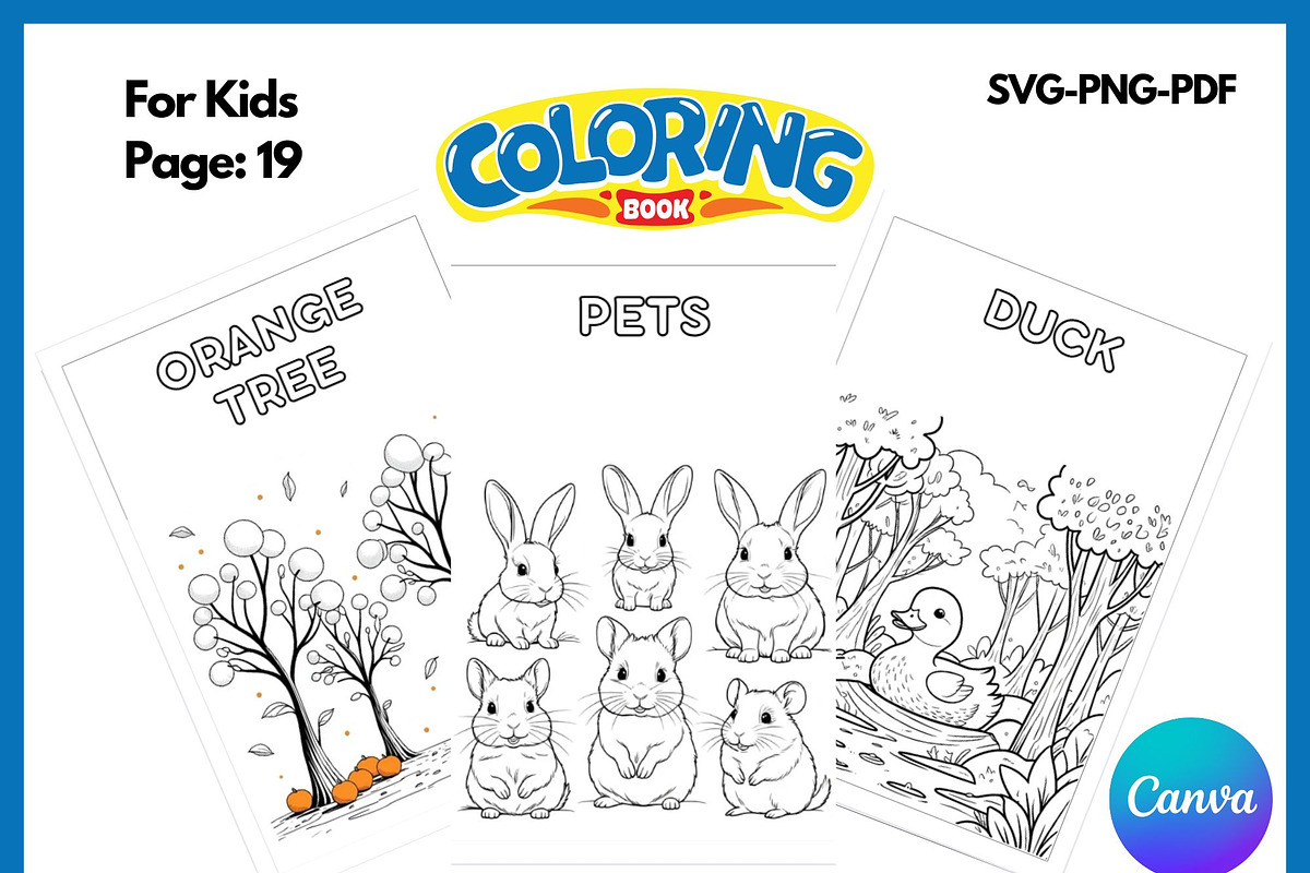 Orange SVG Coloring Book for Kids, a Graphic by VectorArtPrintableDesign