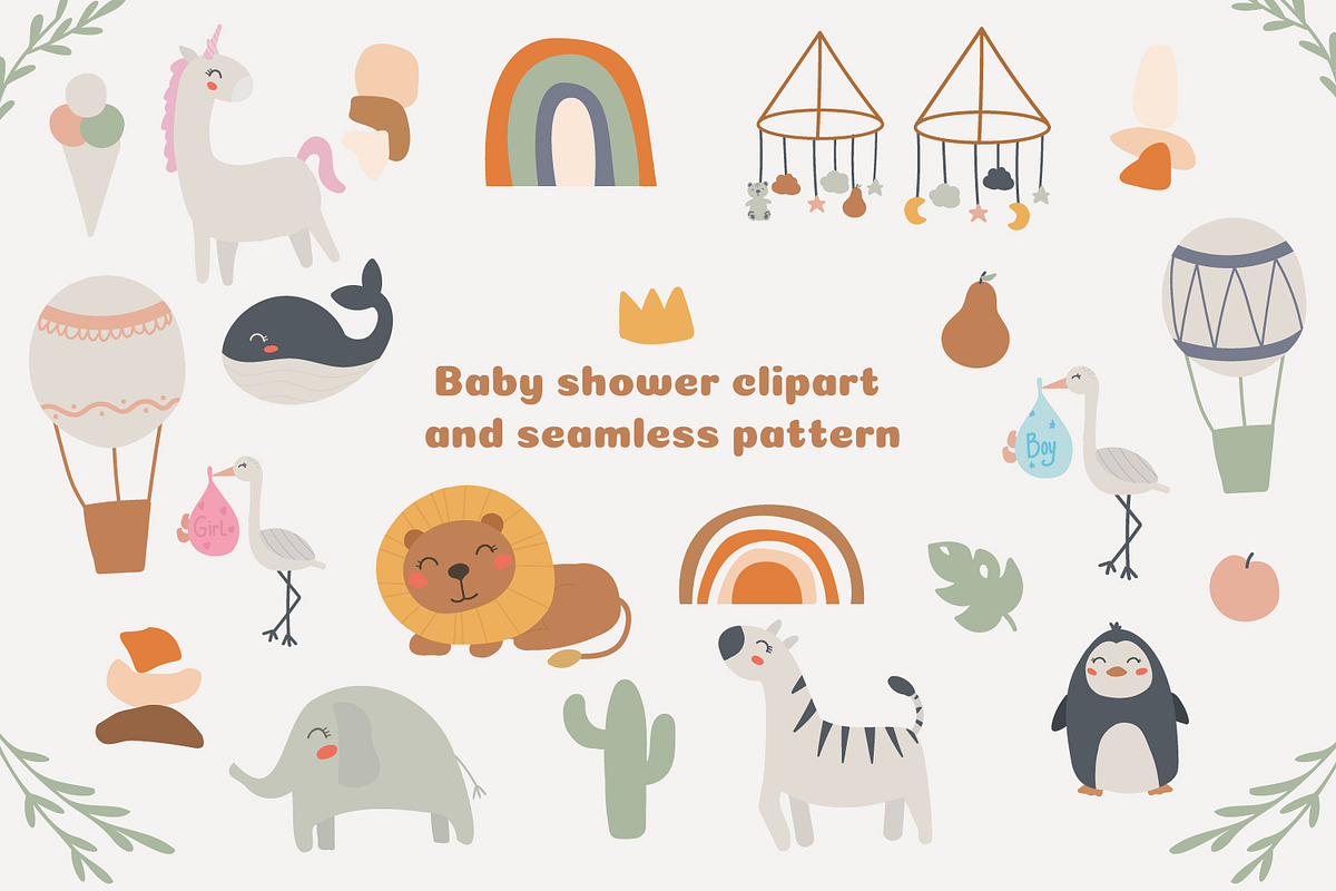 Bohemian baby shower PNG, an Animal Illustration by SleptArt (Photo 1 of 9)
