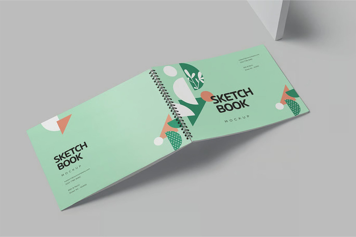 Landscape Spiral Sketch Book Mockups, a Product Mockup by megostudi0 (Photo 6 of 7)