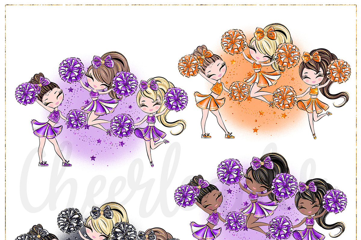 Cheerleader Hand Drawn Clipart, a Sport Illustration by Masha  Studio (Photo 10 of 13)