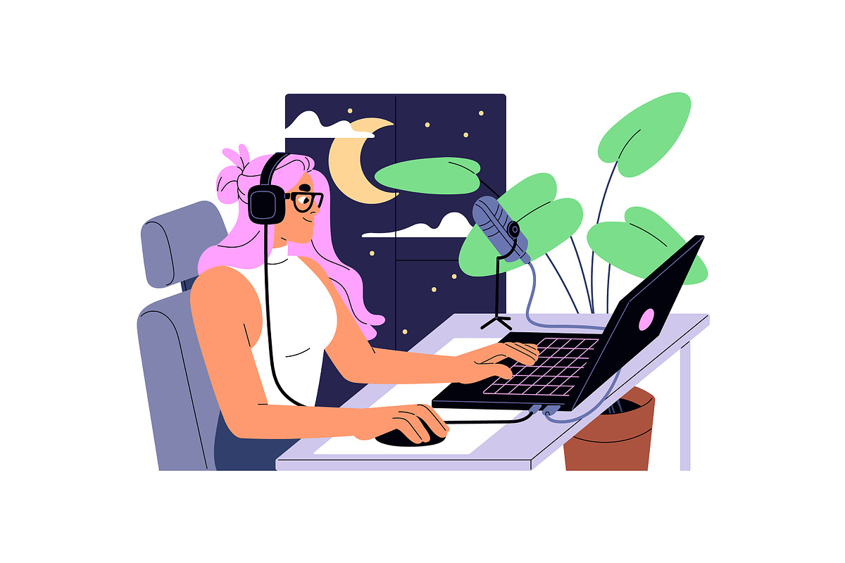 Gamers playing computer games set, an Illustration by PaperTrident (Photo 5 of 11)