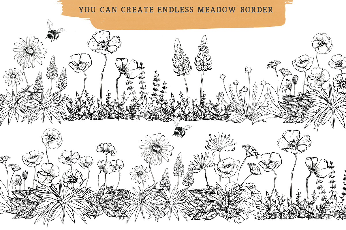 Flower Doodle clipart, Ink Meadow, an Illustration by swiejko (Photo 5 of 8)