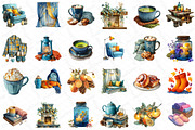 Watercolor Cozy Evening Clipart, an Illustration by DreamPrint404 (Thumbnail 5 of 5)