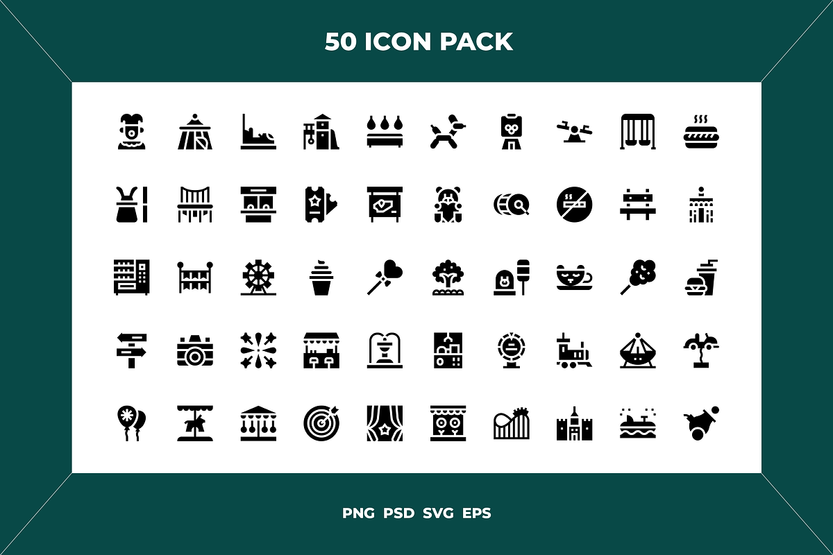 Amusement park icons, an Outline Icon by Wencory (Photo 1 of 2)