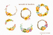 Watercolor Autumn Pumpkins Clipart, a Seasonal Illustration by SvetaArtStore (Thumbnail 12 of 15)