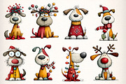 Quirky Christmas Dog Clipart Bundle, an Illustration by Dream Creation (Thumbnail 2 of 7)