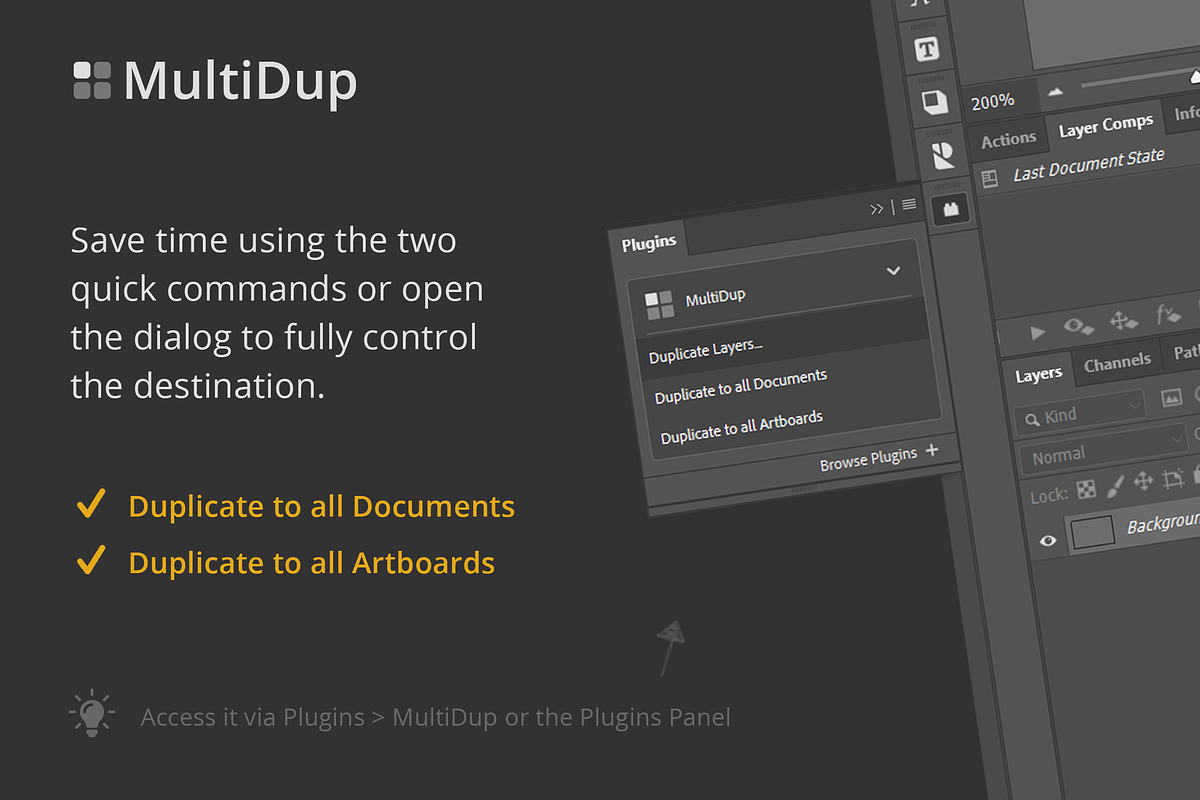 MultiDup - Batch Duplication in PS, a Plug-in Add-On by h3design (Photo 3 of 5)