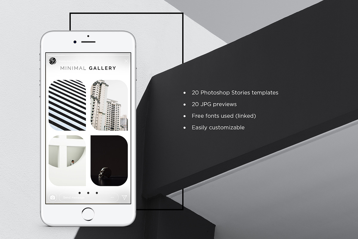 MINIMAL Instagram Stories, a Social Media Template by The Black & Art (Photo 2 of 7)