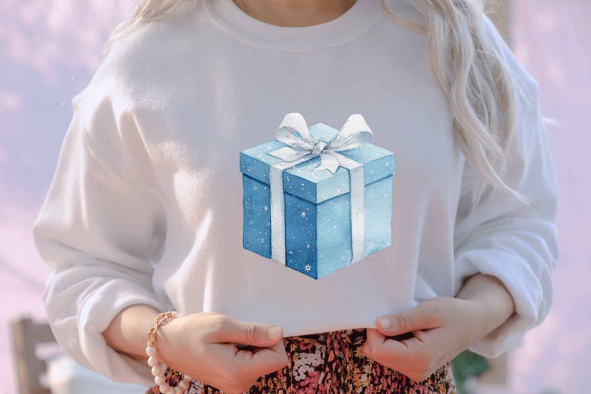Powder Blue Winter Watercolor Clipar, an Illustration by designcity5 (Photo 5 of 5)