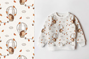 Hedgehog and air balloon, a Pattern Graphic by Olena Kuznietsova (Thumbnail 5 of 10)